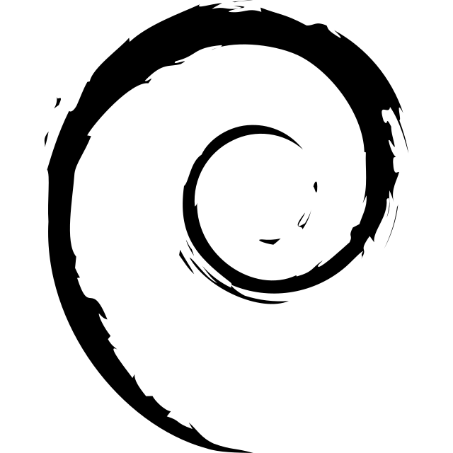 Debian logo, black variant for light backgrounds (PNG)