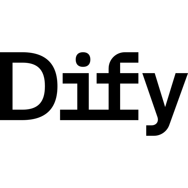 Dify logo, black variant for light backgrounds (PNG)