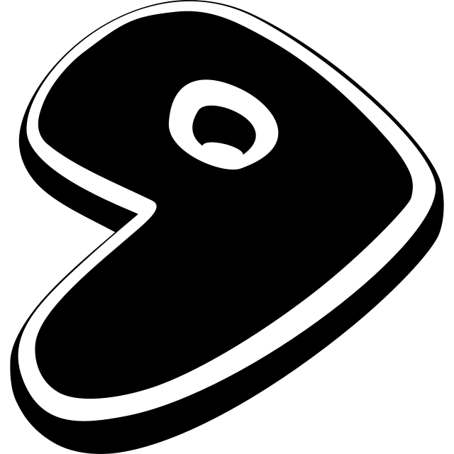 Gentoo logo, black variant for light backgrounds (PNG)