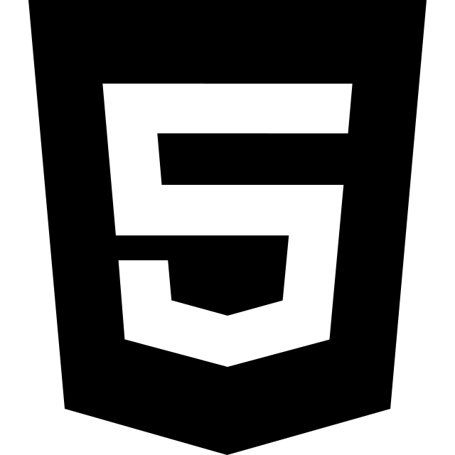 HTML5 logo, black variant for light backgrounds (PNG)