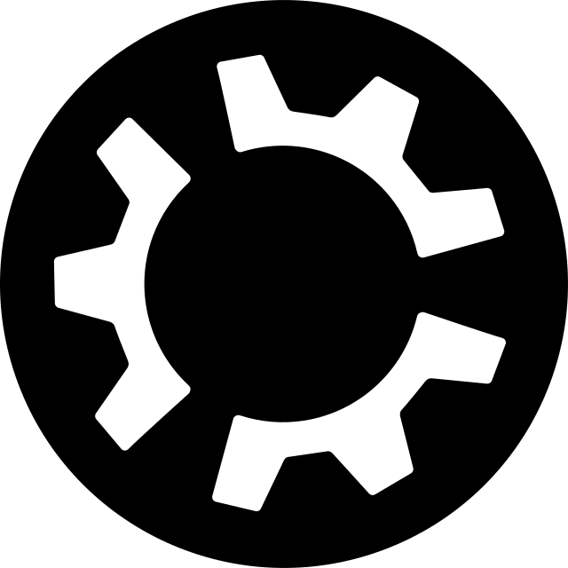 Kubuntu logo, black variant for light backgrounds (PNG)