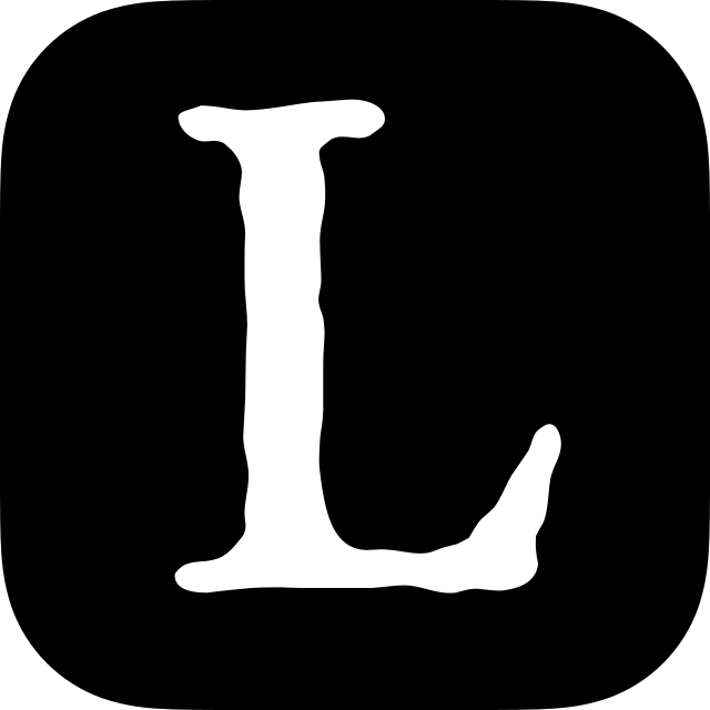 LibraryThing logo, black variant for light backgrounds (PNG)