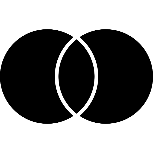 MasterCard logo, black variant for light backgrounds (PNG)