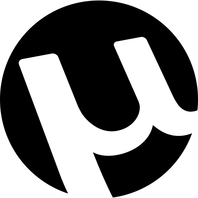 uTorrent logo, black variant for light backgrounds (PNG)