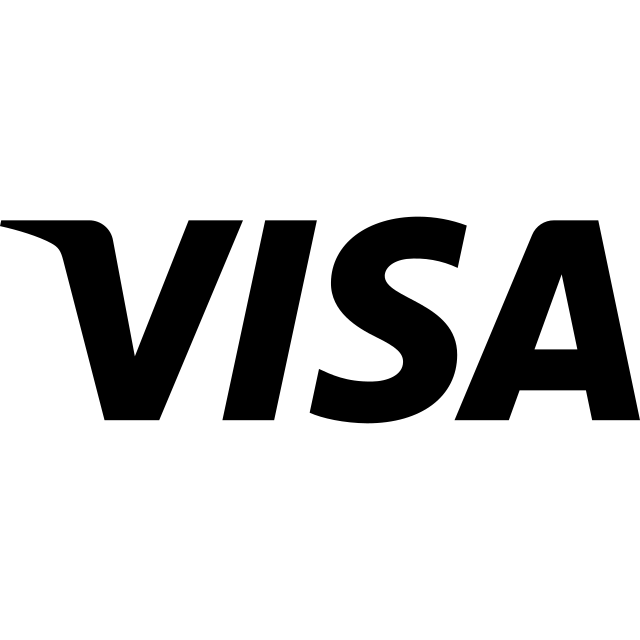 Visa logo, black variant for light backgrounds (PNG)