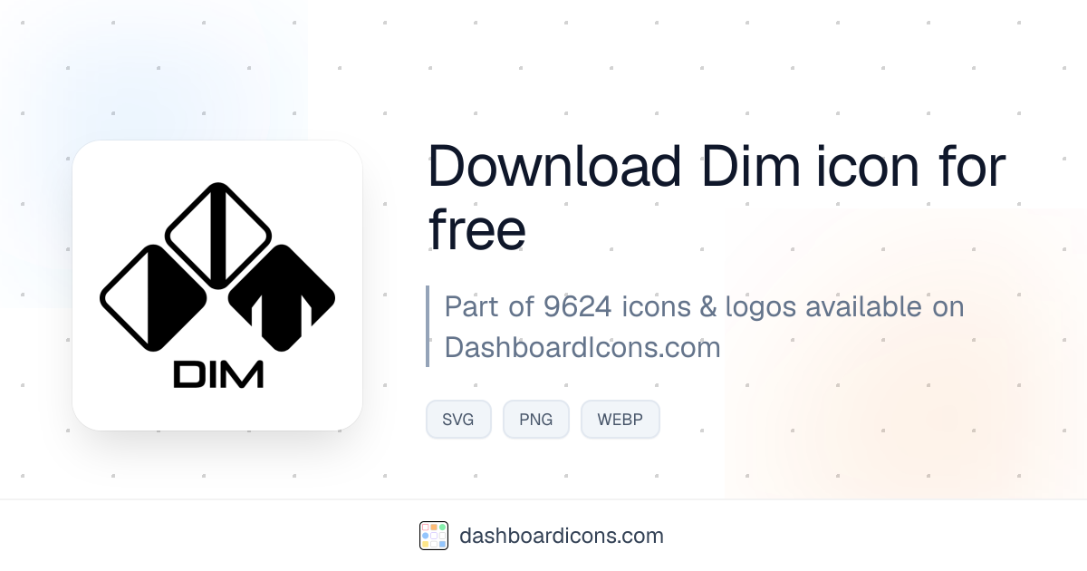 Dim Icon & Logo | Dashboard Icons & Logos
